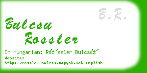 bulcsu rossler business card